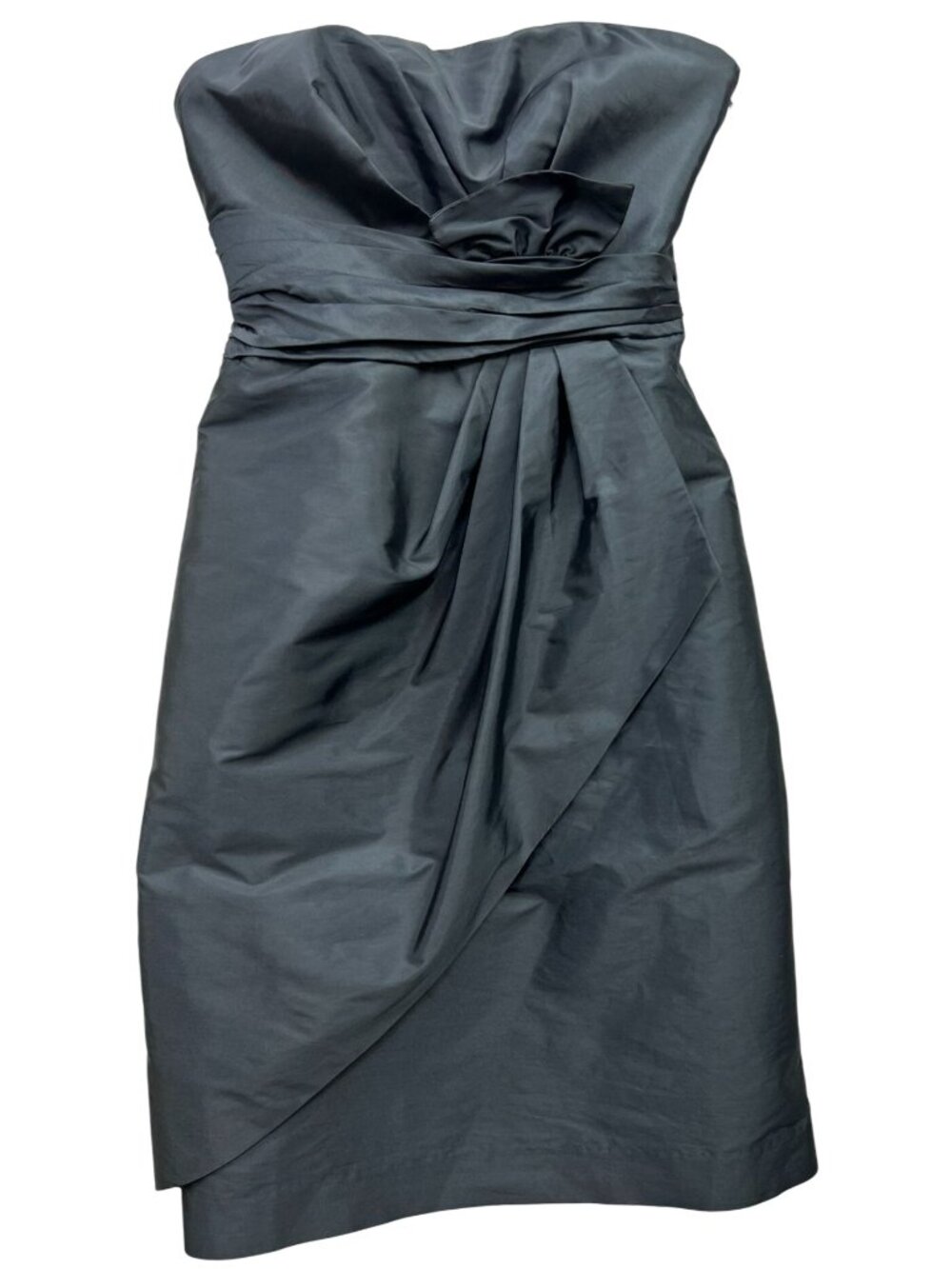 ML Monique Lhuillier Women's Strapless Bridesmaids Mini Dress Sz 4 Charcoal Gray